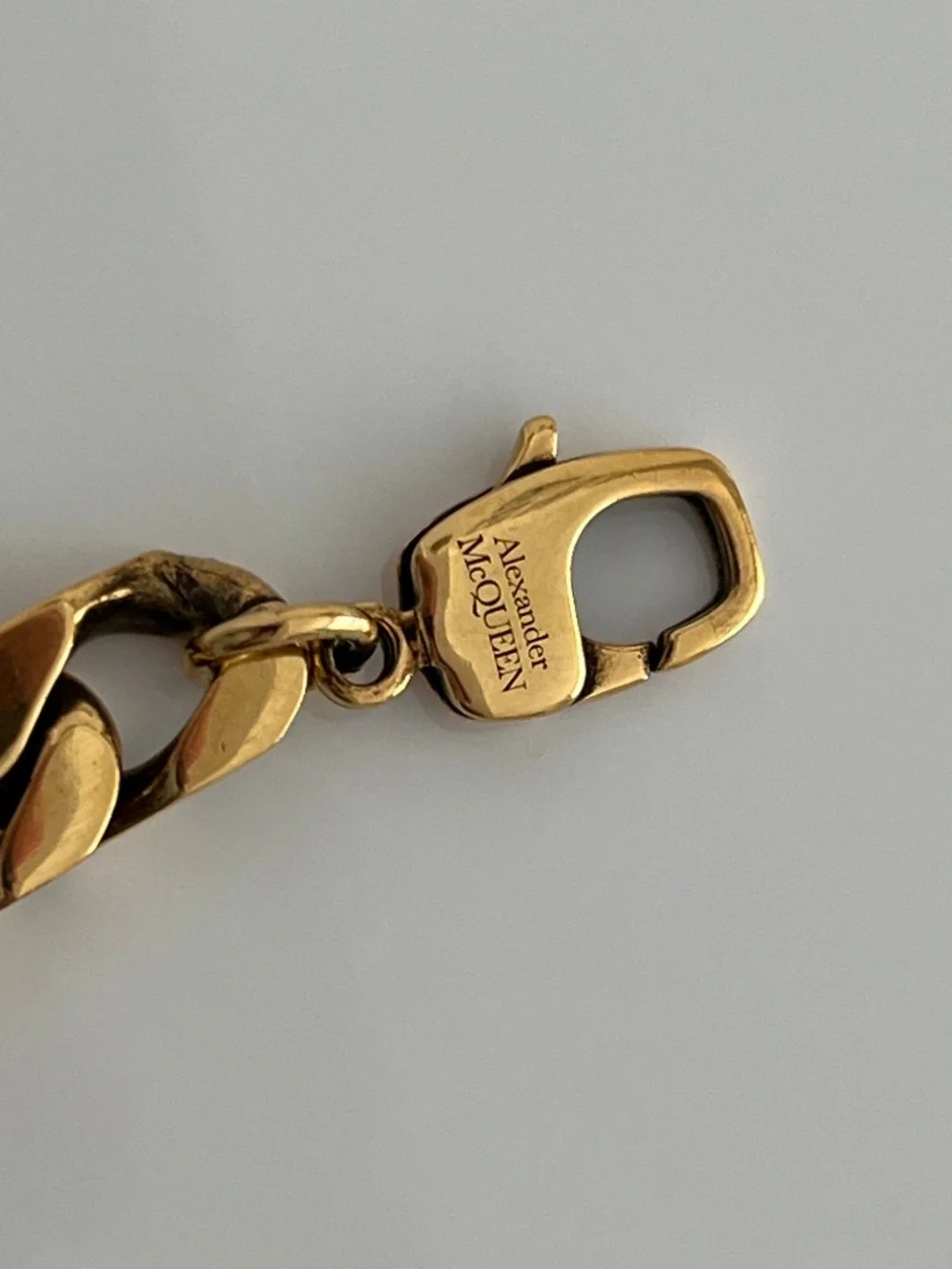 Alexander McQueen Gold Colored Men's Bracelet Logo Lettering A&M Adjustable Leng